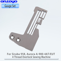 Jeu de jauges pour machine à coudre surjeteuse 4 fils Siruba 958, Aurora A-900-4AT/EUT, plaque à aiguilles SF809C, griffes d'entraînement H445+D575