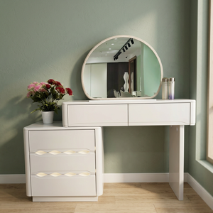 Modern Makeup <b>Vanity</b> <b>Table</b> <b>Mirror</b> Storage Desk for Bedroom Furniture - Product Image 3