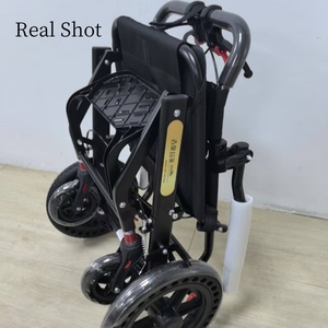 Silla de ruedas de viaje manual plegable ultraligera para personas mayores, silla de ruedas barata de avión portátil para discapacitados - Product Image 3