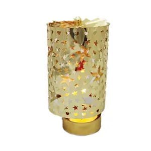 Düğün masa centerpieces döner şamdan metal fener star carousel tealight mumluklar