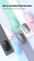 M280 Ultra Slim Mini Ukuran Saku Mode Ganda 2.4GHz Bluetooth 5.2 Senyap 1 Baterai AA OEM ODM Mouse Nirkabel