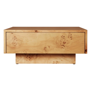 Indoor Home Modern Tea Table Mappa Burl Wood Center Square Living Room Coffee Home Decor Coffee Table With Storage Drawer - Product Image 5