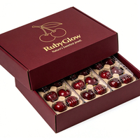Boîte en carton haut de gamme avec accents dorés pour cerises, améliore la présentation, vente en gros, conteneur sophistiqué pour cerises