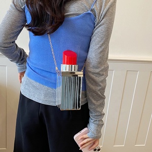 Sac à main en acrylique noir pour femme, forme flacon de parfum <span class=keywords><strong>Paris</strong></span>, sacs de soirée, sacs à bandoulière chaîne, sacs messager vintage, sacs à main style rouge à lèvres pour banquet - Product Image 4