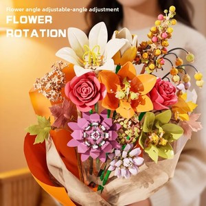 Belle DIY Rosa de Ladrillo, Flor Artificial, Ramo Eterno, Planta en Maceta, Juguete Educativo de Ensamblaje, Plástico ABS - Product Image 4