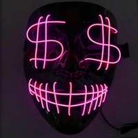 Masque LED PVC lumineux en forme de dollar américain, best-seller transfrontalier, pour Halloween, carnaval, spectacle d'horreur et ambiance scénique