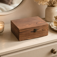 Boîte en bois personnalisée avec couvercle à charnières, style antique, boîte à souvenirs en bois pour l'organisation de bureau professionnelle