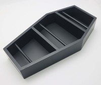 Estante de ataúd flotante gótico de madera espeluznante para pared o mesa para decoración del hogar
