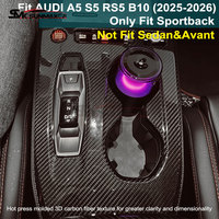Pour AUDI A5 S5 RS5 B10 uniquement Sportback 2025-2026, garniture de panneau de commande central en fibre de carbone véritable, autocollant intérieur, accessoire de voiture