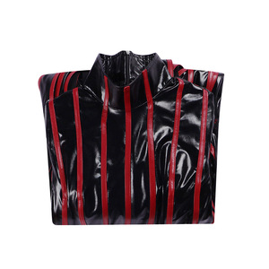 Fate Stay Night Sakura Matou Cosplay Kostüm Rot-Schwarz Gestreiftes Vinyl-Kleid Halloween Anime Outfit - Product Image 3