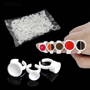 Epsilon ITS tazze ad anello per Microblading con cappuccio accessori per trucco permanente anello monouso per pigmenti per tatuaggio/sopracciglio - Product Image 1