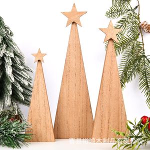 Wooden <b>Christmas</b> <b>Tree</b> <b>Mini</b> Triangle Rustic Home Decoration For Holiday Display - Product Image 3