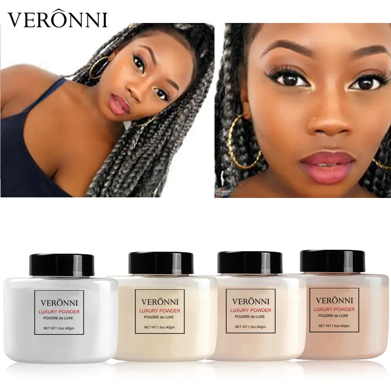 Veronni 4 Kleur Banaan Poeder Up Smooth Losse Gezicht Instelling Poeder Make-Up Concealer Minerale Foundation Losse Poeder