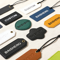 Étiquette personnalisée en cuir PU gaufré avec impression 3D en silicone, multi-formes, avec œillet en laiton pour collier et laisse d'habillement pour animaux de compagnie