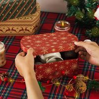 Cajas de Regalo Navideñas con Tapas, Juego de 3, Estilo Retro Kraft |   Cajas Decorativas de Cartón para Regalos y Decoración Navideña