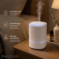 Humidificateur d'aromathérapie 2-en-1 à remplissage par le haut avec réservoir amovible, brume fine, arrêt automatique pour la maison et le bureau, diffuseur d'arômes