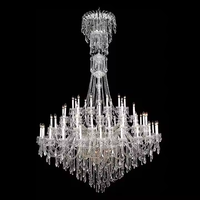 Grand lustre d'escalier K9 éclairage de foyer en verre de Murano de luxe avec télécommande lustre en cristal pour restaurant en gros