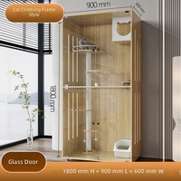 Nouvelle Arrivée Villa Moderne de Luxe pour Chat, Grande Enclos en Bois Massif, Structure d'Escalade, Porte en Verre Trempé, Maisons Multifonctionnelles