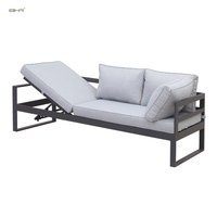 Ensemble de canapés d'extérieur modernes en aluminium BHR avec table basse et dossier réglable, idéal pour les parcs et les salles de sport