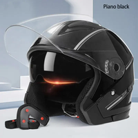 Casque de moto demi-face à double lentille en ABS, casques de motocross en ABS pour adultes, accessoires de moto, protection de la tête