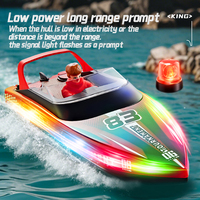 Kapal Cepat Remote Control HJ821 Motor Bertenaga Tinggi Lampu LED Perahu Balap Air Mainan Anak Laki-laki Kecepatan Tinggi RC Boat Dijual