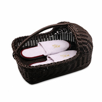 Bac de rangement pour chaussures en rotin synthétique PP, écologique, durable, facile à nettoyer, anti-moisissure, gain de place, aspect rotin, pour la maison