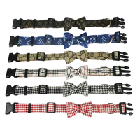 Ensemble collier et laisse pour animaux de compagnie en coton de luxe moderne, réglable, avec nœud papillon, confortable, doux, respirant, lavable, accessoire pour chiens et chats