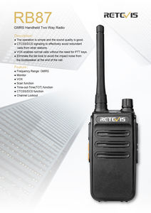 Mini Walkie Talkie GMRS de 5W, Radio Bidireccional Portátil con Batería de Iones de Litio, 30 Canales, Alcance de 5km - RB87 - Product Image 6