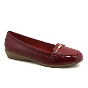 Ballerines rouges pour femmes, chaussures plates à enfiler avec bride à la cheville, légères, décontractées, tendance printemps - Product Image 1