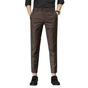 black coat and khaki pants 