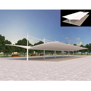 Abri de voiture et abri pour véhicules en membrane tendue PVDF anti-corrosion avec structure en acier Q235 pour zones industrielles - Product Image 2