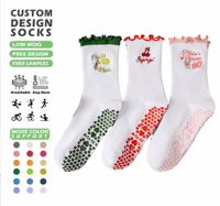 Chaussettes courtes de sport pour femme, en coton, antidérapantes, à bout arrondi, brodées, personnalisables, pour yoga et pilates, séchage rapide, haute qualité