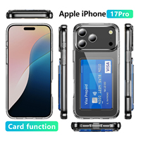 Coque de Téléphone Simple et Transparente avec Emplacement pour Cartes pour iPhone 17 Pro 16E 15 14 Plus 13 12 11 Pro Max – Étui Portefeuille Clair