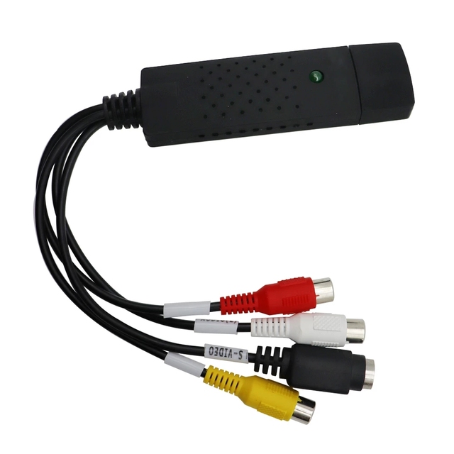 USB2.0 Audio Video Capture Card TV Tuner VHS to DVD Video Capture Converter for Win7/8/XP/Vista with USB Cable