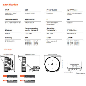Projecteurs LED de stade IP67 haute puissance 850W/1050W/1250W/1550W pour sports de plein air et bateaux de pêche - Product Image 2