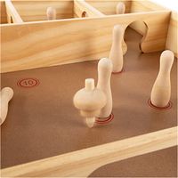 Jeu de bowling miniature rétro éducatif écologique avec logo personnalisé, gravé au laser, grand plateau en bois
