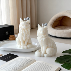 Bougie parfumée en cire de soja faite à la main, sculptée en 3D, représentant un chat Maine Coon, pour l'aromathérapie, décoration intérieure, cadeau de fête - Product Image 1