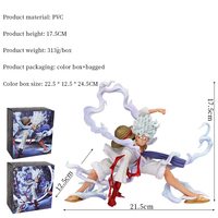 17.5cm Figuras De Ones Pieced Sun God Nika Gear 5 Monkey D. Luffy Squat Posture Réveil Cheveux Blancs Action Figure Modèle Jouets