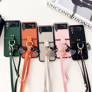 Étui de téléphone pliable antichoc en cuir avec cordon, style Ins, pour <span class=keywords><strong>ZFlip</strong></span> 3 4 5 6 7 - Product Image 1