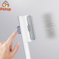 Brosse de toilettage pour animaux de compagnie Petop Factory Huisdier Kam, auto-nettoyante, rétractable à une pression, en acier inoxydable, pour l'élimination des poils de chien et de chat