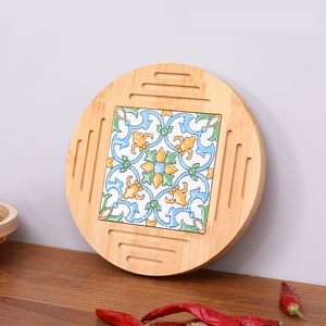 和風家庭用キッチンビンテージ無垢材断熱ポットパッドカップマットスクエアアカシア木製コースターハンドル付き - Product Image 6