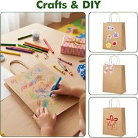 Sac en papier kraft recyclable personnalisé de qualité supérieure avec poignée pour boulangerie, pain, emballage de livraison à emporter en gros
