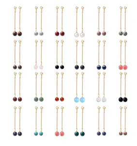 Wholesale Fashion Women's Natural Jewel Earrings Pendant Simple Drop Earrings Jewelry