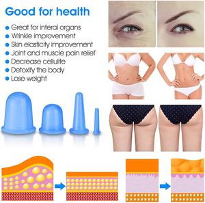 Produtos mais vendidos 2024 4Pcs Vacuum Sucção Massagem Copos com Bolsa para Massagem Miofascial Facial Cupping <span class=keywords><strong>Silicone</strong></span> Set - Product Image 6