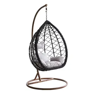 Chanta high end Outdoor metal chaise garden balcony rattan lounge hanging egg chair luxury patio swing chair