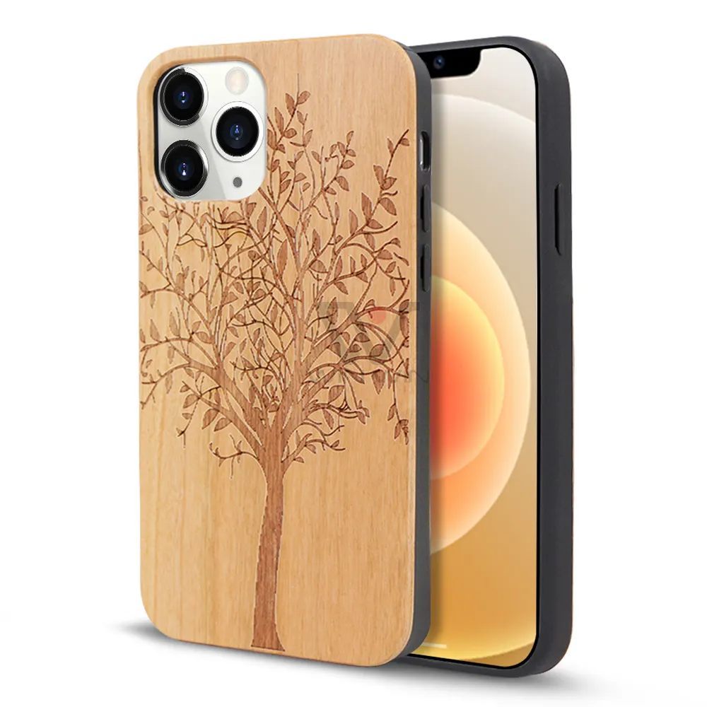 Etiqueta Privada con su propio diseño Cherry madera teléfono caso para iPhone 7 Plus