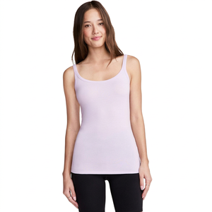 Camisola Personalizada para Mujer, Top sin Mangas de Algodón Acordonado, Camiseta con Tirantes Ajustables, Top Básico de Moda, Fabricación OEM ODM - Product Image 1