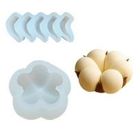 Kreative Baumwollmousse-Kuchenform aus Silikon DIY Handgemachte Blumen-Schokoladen-Pudding-Form OPP-Beutel Lebensmittelecht Transparent Einfaches Entformen