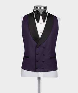 Trajes morados hechos a medida para hombre para boda Slim Fit novio esmoquin fiesta graduación Blazer 3 piezas <span class=keywords><strong>traje</strong></span> Formal - Product Image 5