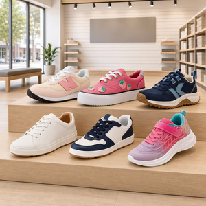 Çocuk Spor Ayakkabıları Hafif Nefes Alabilen PU Fileli Atletik Eğitmen Ayakkabıları Kaymaz Kalın Tabanlı Günlük Kız ve Erkek Çocuk Ayakkabıları Fabrika - Product Image 1